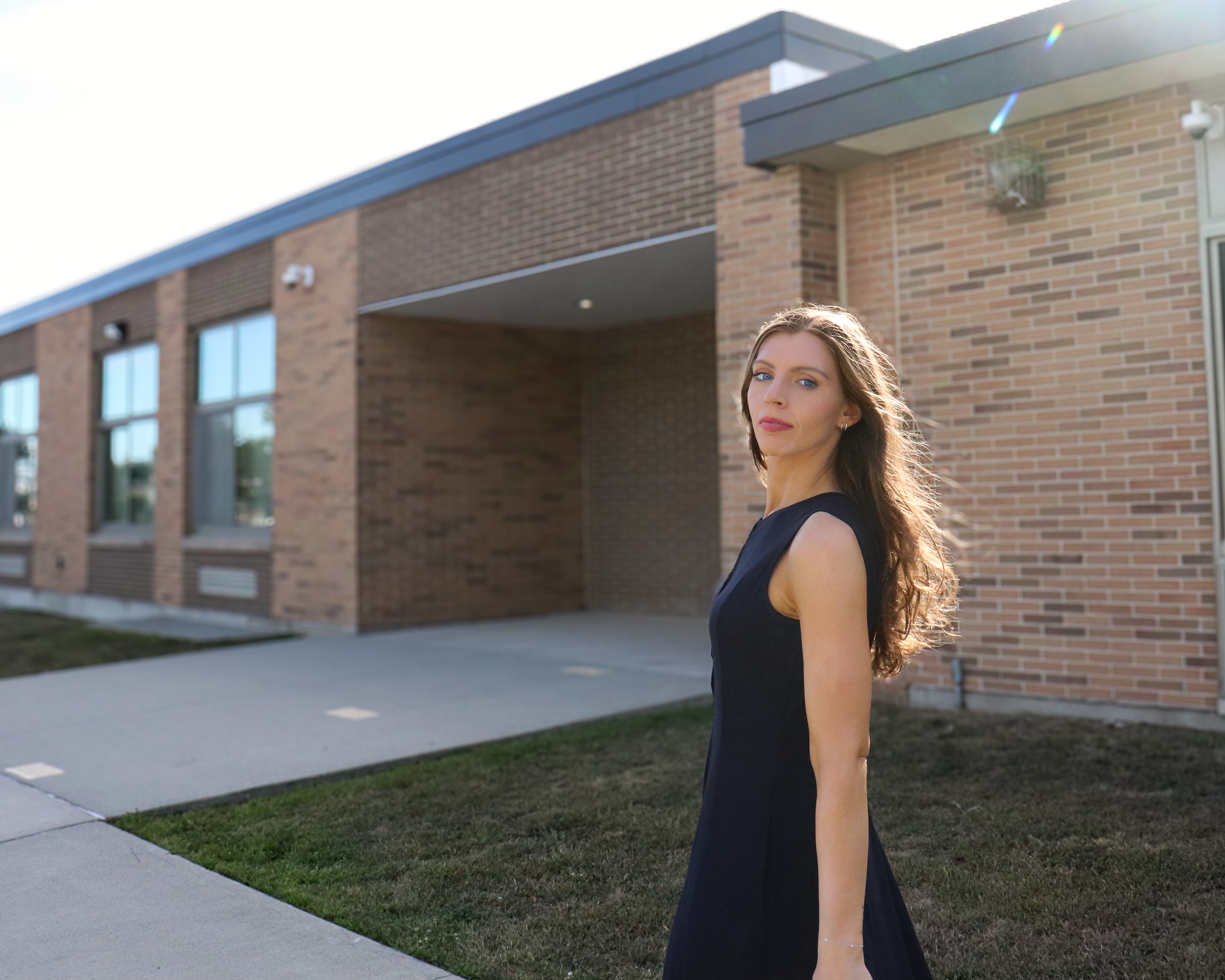 Jess Murphy walking at Deauville Gardens Elementary School